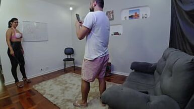 The class ended in an orgy with the blonde trans with the giant ass - 1 image