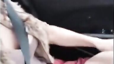 Sissy Surprise in the car driving Beautiful face - 14 image