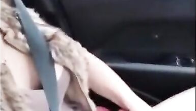 Sissy Surprise in the car driving Beautiful face - 15 image