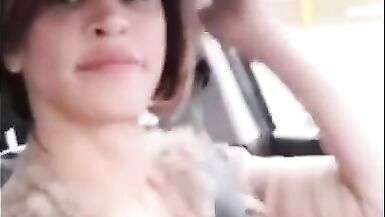 Sissy Surprise in the car driving Beautiful face - 2 image