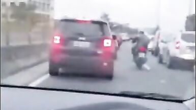 Sissy Surprise in the car driving Beautiful face - 7 image