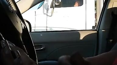 Transexual Jerk PUBLIC Trucker Driving Hwy. - 3 image