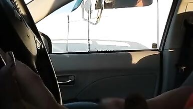 Transexual Jerk PUBLIC Trucker Driving Hwy. - 9 image