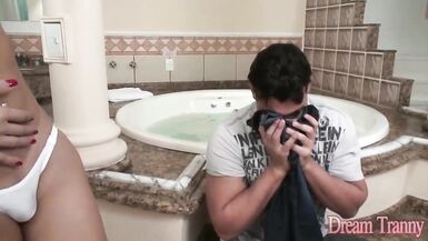 Bathtub Anal Fun with Tgirl Renata Araujo and Her Fuck Buddy - 4 image