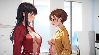 Older bigtits sexy stepsister with inexperienced stepsister exploring big hard secret in panties when mom is out (Hentai/Animated/Futanari) - 1 image