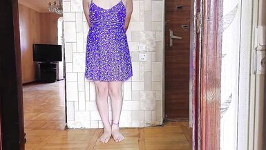 White Ladyboy Masturbates Under Shower Wet Cock With a Shampoo - 13 image