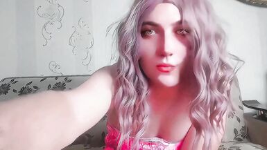 White Ladyboy Masturbates Under Shower Wet Cock With a Shampoo - 6 image