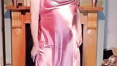 Hot Crossdresser in slippery satin