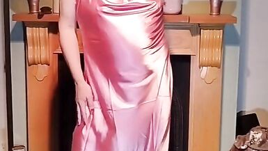 Hot Crossdresser in slippery satin - 2 image
