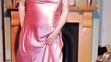 Hot Crossdresser in slippery satin - 3 image