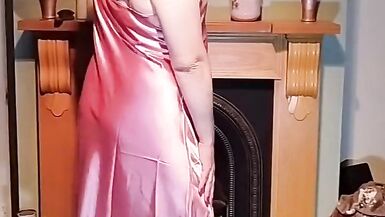 Hot Crossdresser in slippery satin - 9 image