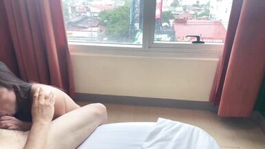 Asian ladyboy fuck and cum on chest big ass guy - 7 image