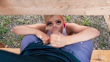 Naughty Angellica Good Treats Clark With a Sneaky Blowjob When Her Bf Arrives & Joins For A 3some - TRANS ANGELS - 3 image