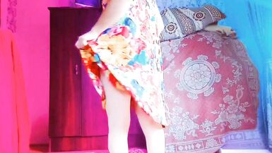 +18 Youtube Model Crossdresserkitty Sexy Villager Housewife Dress Long Stockings White BBW Femboy - 15 image