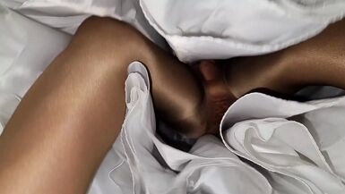 Looking up my satin wedding dress. - 1 image