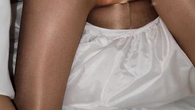 Looking up my satin wedding dress. - 13 image