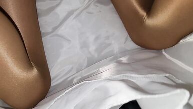 Looking up my satin wedding dress. - 15 image