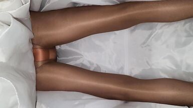 Looking up my satin wedding dress. - 5 image