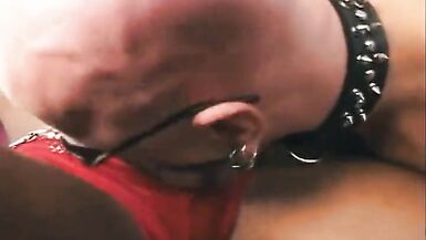 2 Trannies suck and fuck on a guy - 3 image