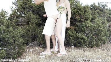 Big dick shemale fucks curious man at the beach - 5 image