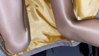 Looking up my long grey skirt - 12 image