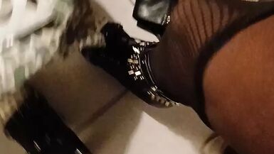 Big Dick Bitch Fishnet stockings and heels Solo