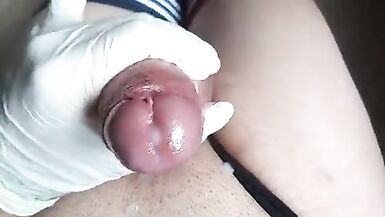 Femboy milks huge load out of his pretty dick - 14 image