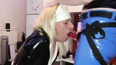 Latex maid Charlotte gets pegged spanked and fucked hard - 3 image