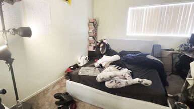 cutie teen femboy cums with anal plug vibrator on her bed :3 - 5 image