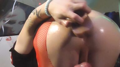 Giving Myself A Huge Facial in Chastity After Playing With My Cute Little Asshole - 9 image