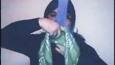 Self tightly gagged and pantyhose hooded - 4 image