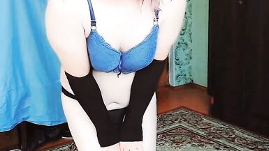 Shemale Bend Down Big Ass Tranny Booty Ladyboy Cute Blonde Sissy Crossdresser White - 7 image