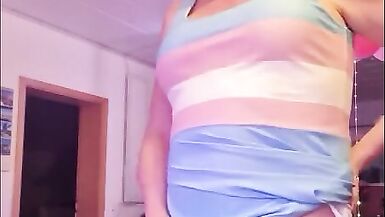 Tgirl Anna Showing Her Big Tits and Playing with Her Hard Girlsdick and Cum - 3 image