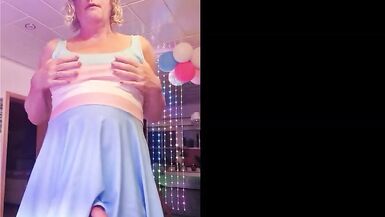 Tgirl Anna Showing Her Big Tits and Playing with Her Hard Girlsdick and Cum - 7 image