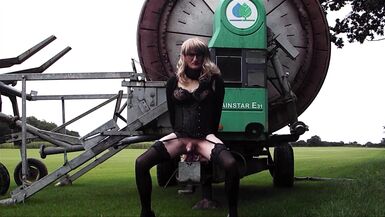 Crossdresser Gina Riding Dildos Outdoors - 14 image