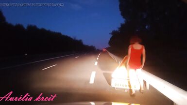 Flashing on N7 road in front of road sign "uneven road". Red Tail plug - 14 image