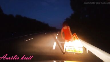 Flashing on N7 road in front of road sign "uneven road". Red Tail plug - 6 image