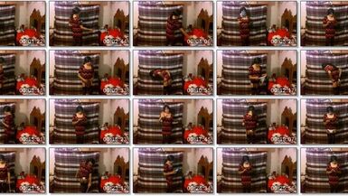 Joselynne Cd Web In Stockings And Heels In Red Mini Dress - 1 image