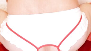 sissy nurse in chastity cage rides cock - 4 image