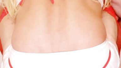 sissy nurse in chastity cage rides cock - 5 image