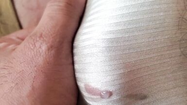 POV Precum Under My Nylon Nude Stripes Knickers, Vintage Panties - 6 image