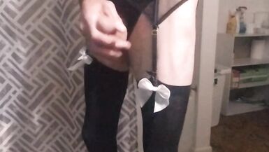 Cdmichelle wearing new black lingerie while playing with Cock bouncing aw - 5 image