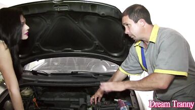 Dirty Old Man Fucks Hot Tgirl Graziela Cinturinha and Leaves Her Creampied - 5 image