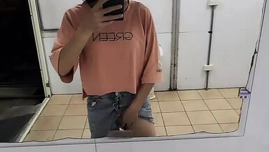 Very Exciting Outdoor Masturbation, Cum on Sexy Thighs.