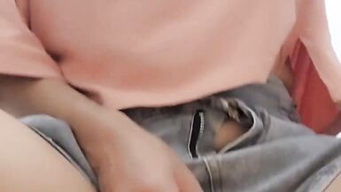 Very Exciting Outdoor Masturbation, Cum on Sexy Thighs. - 6 image