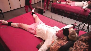 Blonde trans schoolgirl Daphne is being punished by head mistress Mrs Samantha for playing around with the boys - 10 image