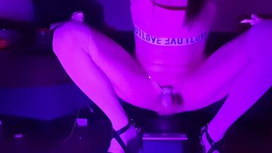 Caged sissy rides deep until she cums - 1 image