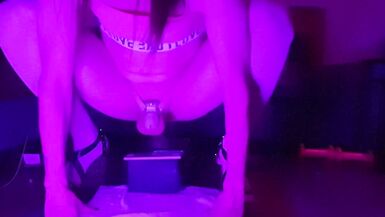 Caged sissy rides deep until she cums - 13 image