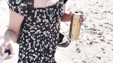 Ladyboy with cute hot feet in mini dress and heels walks in very hot - 11 image