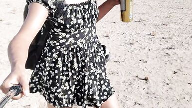 Ladyboy with cute hot feet in mini dress and heels walks in very hot - 8 image